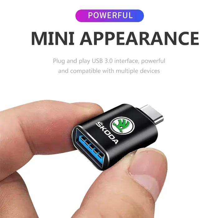Adaptateur de câble de chargement de convertisseur de Port USB de Type C vers pour Skoda Octavia Superb Rapid Kodiaq Karoq Fabia Kamiq Enyaq Vision RS Y