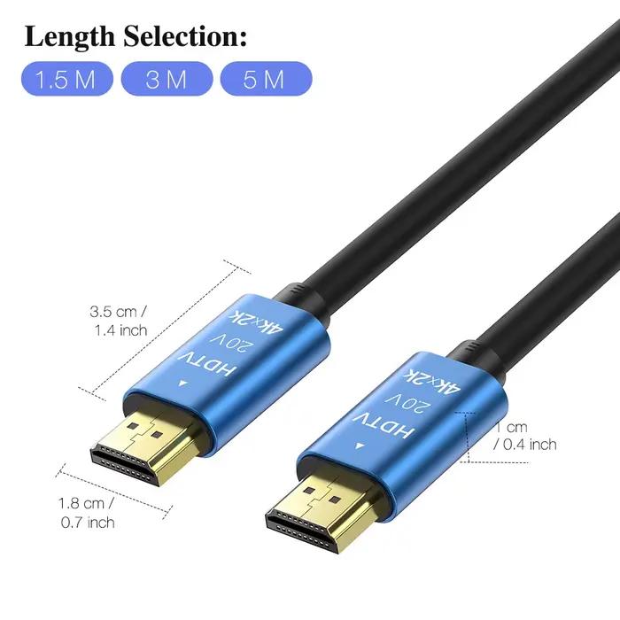 Câble HDMI 2.0 4K pour PS4 PS3 Xbox Fire TV Stick Lecteur Blu-ray HDR Haute Vitesse Ethernet 4K 60Hz Mâle Long 5M 10M 15M 20M