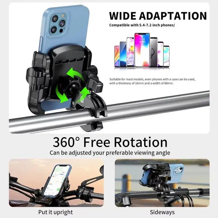 1S support de téléphone pour moto à verrouillage rapide 36W USB Type C charge