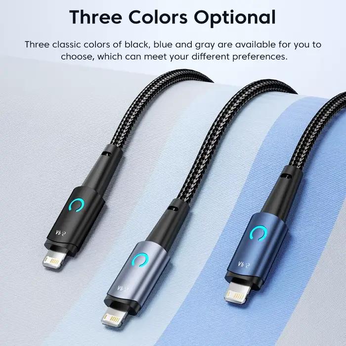 Toocki USB Lightning Câble pour Iphone 14 13 12 11 Pro Max 8 7 plus Led Chargeur