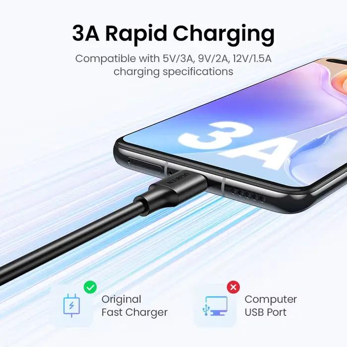 Câble USB Type-C 3A pour Recharge Rapide et Transfert de Données