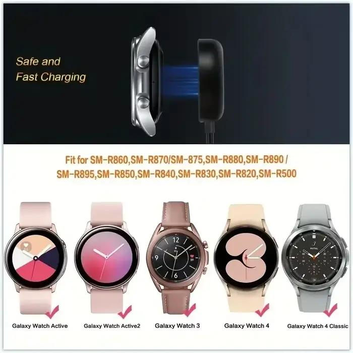 Chargeur magnétique sans fil 2026 pour Samsung Galaxy Watch 8/7/6/5 Pro/5/4/3 Active2 – Station de charge rapide portable pour montre