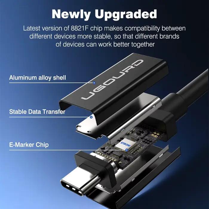 Câble coaxial Thunderbolt 5 OFC plaqué argent souple pour connectivité rapide et puissante pour eGPU Mac MINI SSD iPhone 16 MacBook occasions professionnelles et personnelles