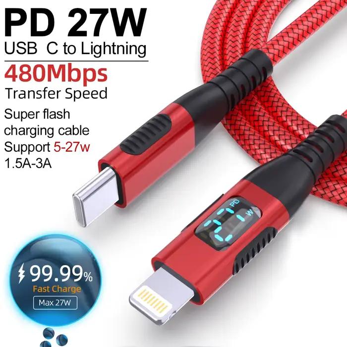 Câble de données USB C vers Lightning certifié MFi