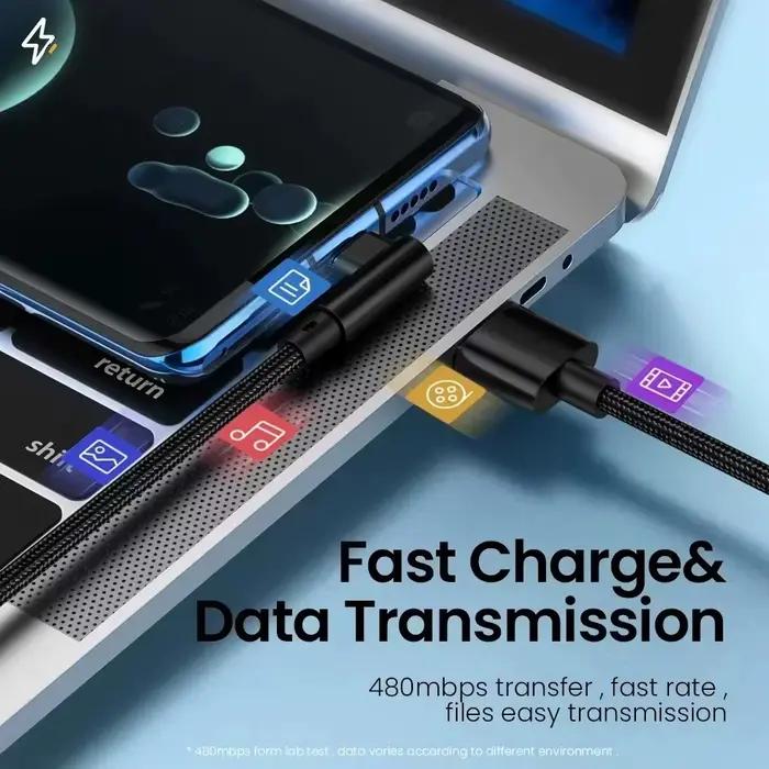 Câble de charge rapide 6A 66W Type C USB pour Huawei Xiaomi 14 Redmi Honor OPPO Realme POCO