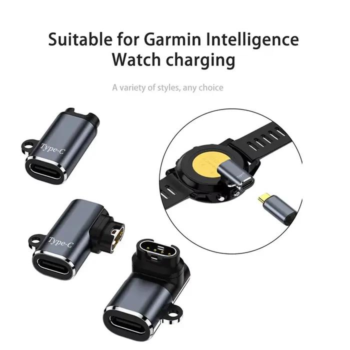 Chargeur USB-C pour montres Garmin Fenix 8 7 7S 7X 6S 6 Forerunner 955 965 élégant en alliage d'aluminium adaptable à plusieurs modèles occasions spéciales