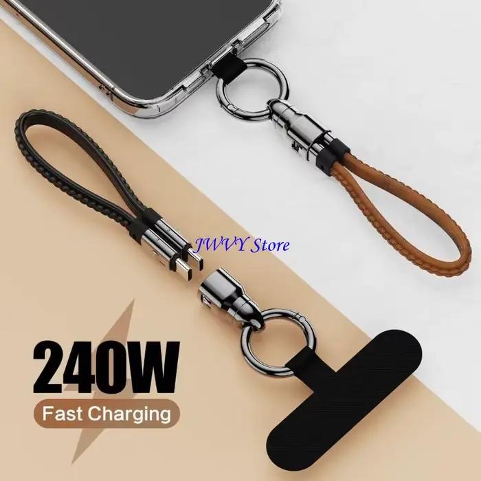 573A Téléphone Lonyard USB C Câble rapide avec câble rotatif type C 240W
