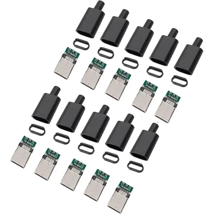 5/10 ensembles USB 3.1 Type C connecteur prise mâle bricolage fil à souder USB C