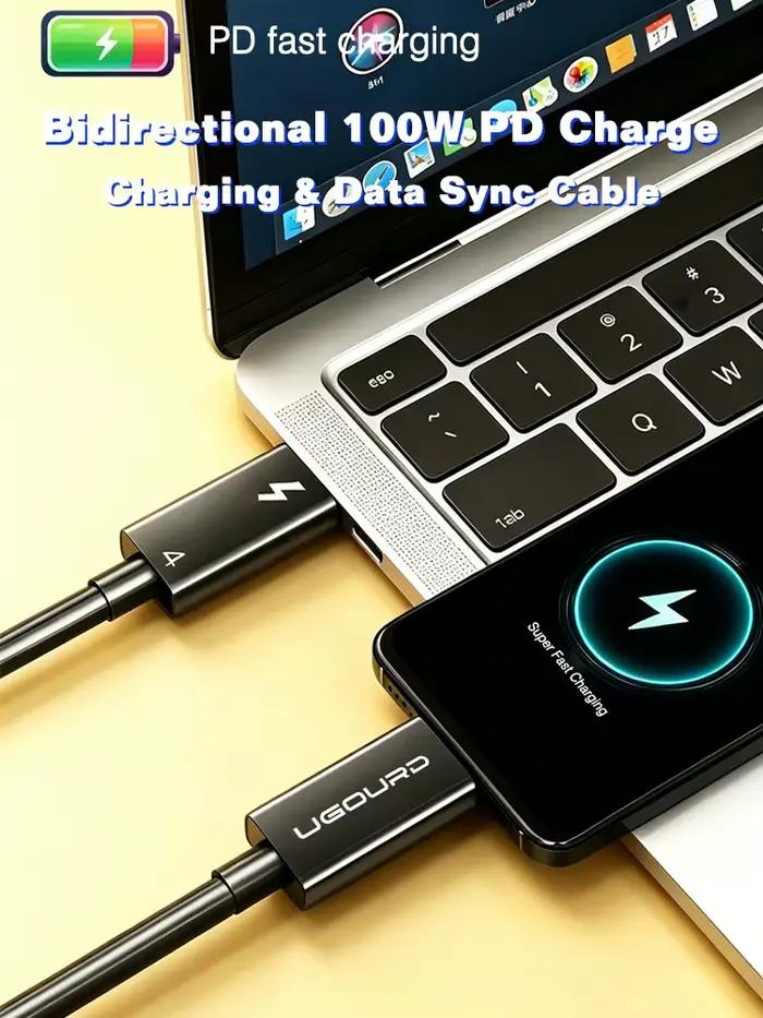 Câble Thunderbolt 4 plaqué argent