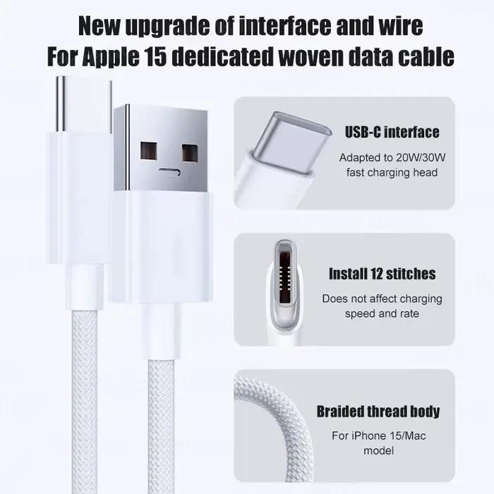 Câble USB 35W pour Apple iPhone 17 Air 16 15 Pro Max 15 Plus