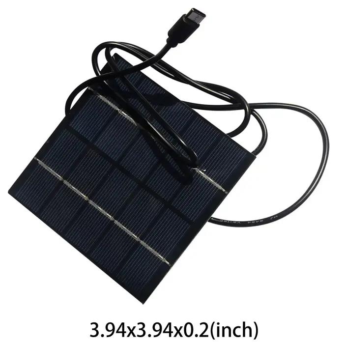 Petit chargeur solaire 1,5W 5V avec sortie Type-C, panneau solaire portable pour téléphones et batteries externes, idéal pour le camping et la randonnée.