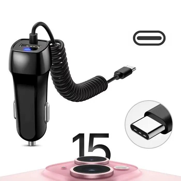 Chargeur de voiture à charge rapide pour Samsung S21, S22, S23, QC3.0, Laguna ette, câble USB VopeC, chargeur de voiture pour camion