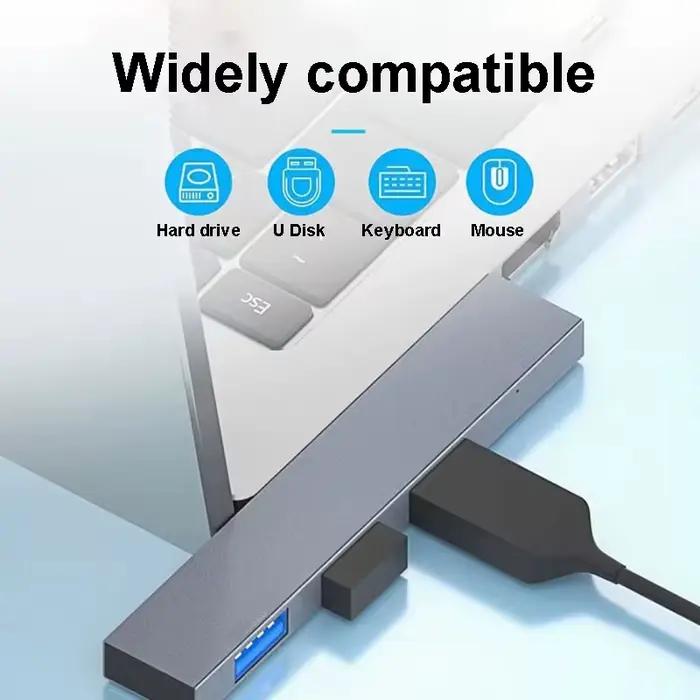 Hub USB C 4 en 1 3.0 PD 60W Type C 3.1 pour Xiaomi Lenovo Macbook Pro 13 15 Occasions Spéciales Productivité Bureau Élégant Design Compact