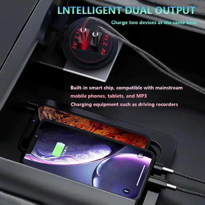 Chargeur de voiture double USB avec interrupteur tactile