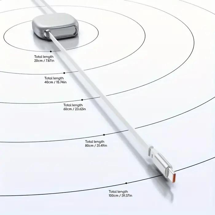 Câble USB-C rétractable HANNUO 100W pour MacBook iPad