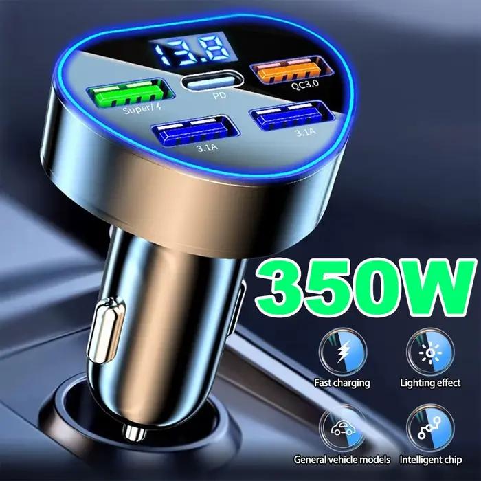Chargeur de téléphone de voiture 350W USB Type C Charge ultra rapide dans