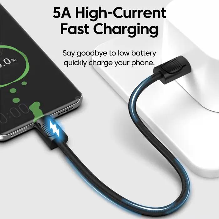 Lanière USB-C vers type-c 65W/câble de données suspendu PD câble USB C de charge rapide pour ordinateurs portables iPhone 17 16 15 Pro Max Samsung Huawei
