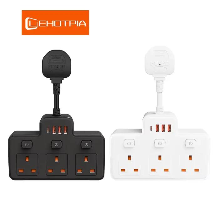 Adaptateur de filtre réseau multirobinet avec ports USB et prise secteur britannique pour charge C et contrôle précis des appareils domestiques et bureautiques