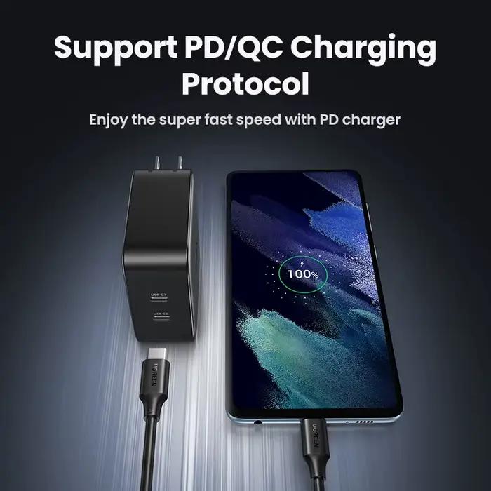 UGREEN USB C vers USB C câble PD100W pour iPhone 17 16 15 MacBook pour Samsung Galaxy S25 5A e-marker puce charge rapide Type C cordon
