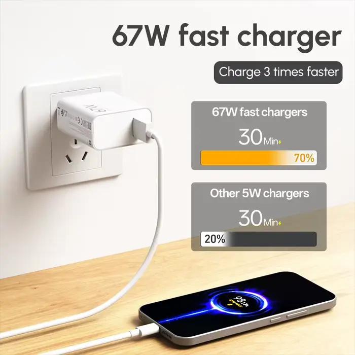 Chargeur Xiaomi 67W Type C Turbo Original Adaptateur de Charge Rapide 6A Câble Mi 15T 13T 12 11 Pour Redmi Note 12T 13 Pro POCO X6 X5 F5
