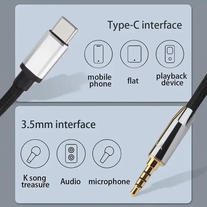 Câble USB Type C à 3.5mm TRRS 4 pôles m.com x