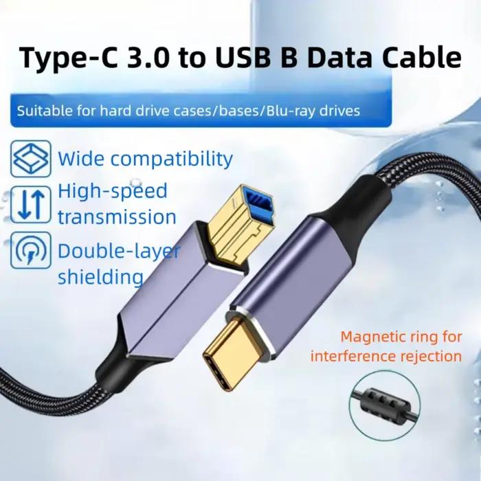 Câble USB C vers USB B 3.0 mâle-mâle