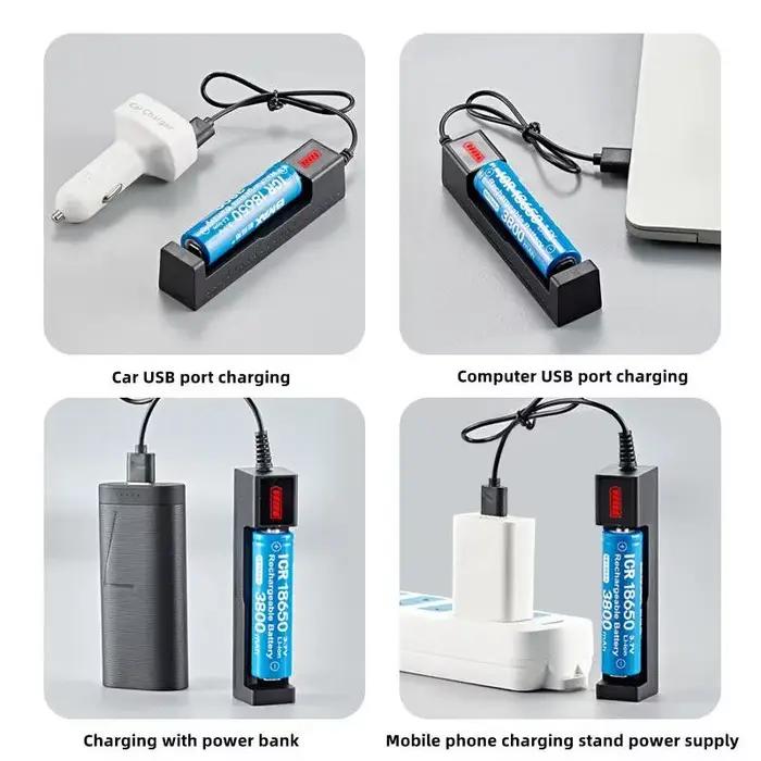 Adaptateur de chargeur USB universel à 1 emplacement pour batterie