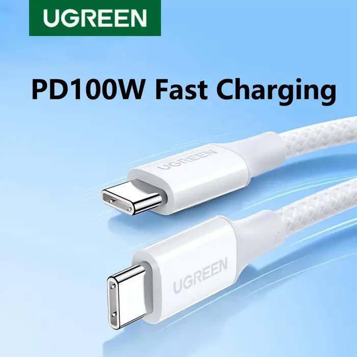 Câble USB C vers USB C UGREEN 100W Charge Rapide Nylon Tressé Compatible avec Apple iPhone iPad Macbook Occasions Spéciales