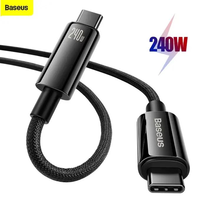 Câble USB C Baseus 240W PD 3.1 pour MacBook Samsung S22 Xiaomi iPad Huawei