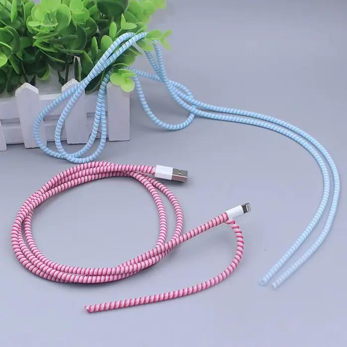 Enrouleur de câble USB 1,4 m tendance en forme de ligne téléphonique, protection de câble de données