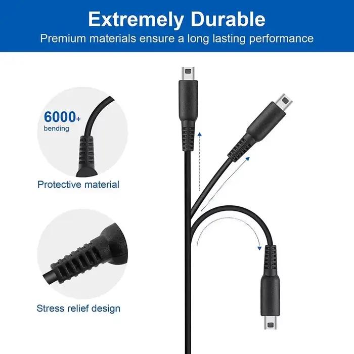 Câble de chargeur DS Lite, adaptateur secteur pour Nintendo DS NDSI 3DS 2DS XL/LL New 3DS XL/3DS XL 2ds xl 2ds Fil de cordon de charge de ligne pour Nintendo DS Lite DSL NDSL 1,2 m