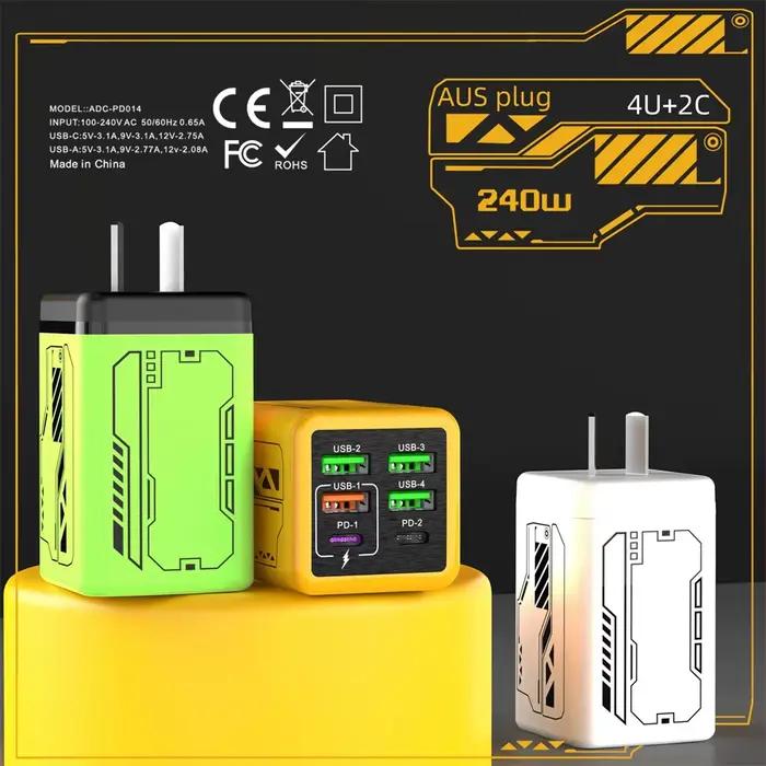 Chargeur USB C 240W à 6 ports
