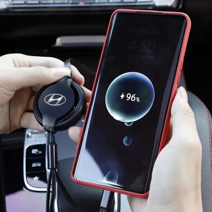 Câble de données de charge rapide pour voiture intérieure multifonctionnel pour Hyundai IONIQ Sonata Elantra Grandeur i20 i10 SantaFe i30 en plusieurs couleurs