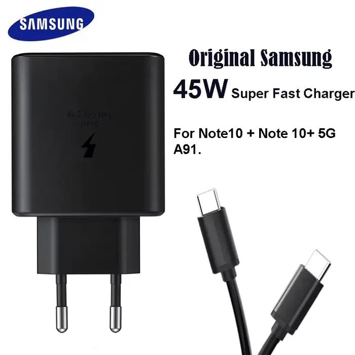 Chargeur Samsung d'origine 45w Super Fast Charge Adaptateur EU US USB C