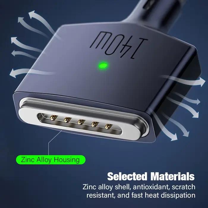 Câble magnétique de charge rapide USB Type C vers MagSafe3 140W PD 3.1 pour Macbook Air Pro 14 16 M2 Mac MagSafe 3