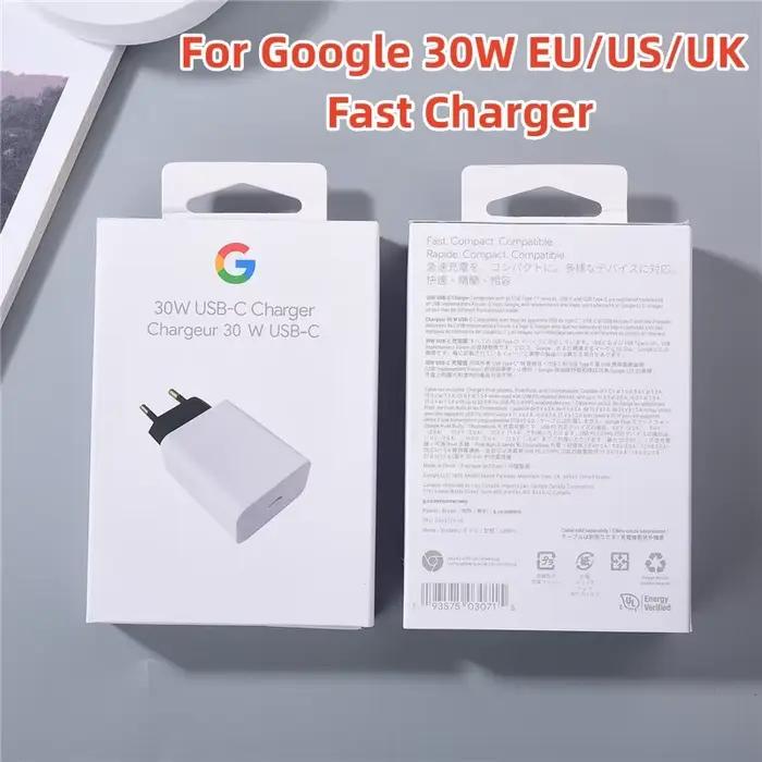 Chargeur rapide Google 30W PD pour Pixel 8/7/9 Pro avec câble USB C vers USB C