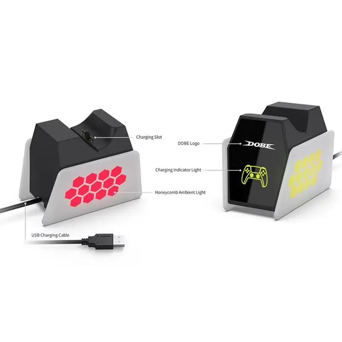 Station de charge optimisée pour manette PS5 avec chargeur de contrôleur de lumière LED