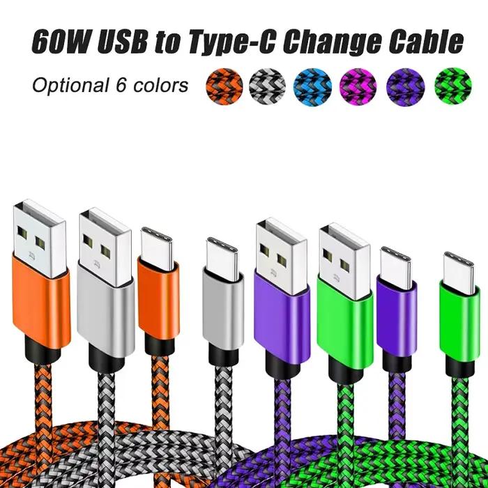 Câbles tressés en Nylon rapide USB A à Type C