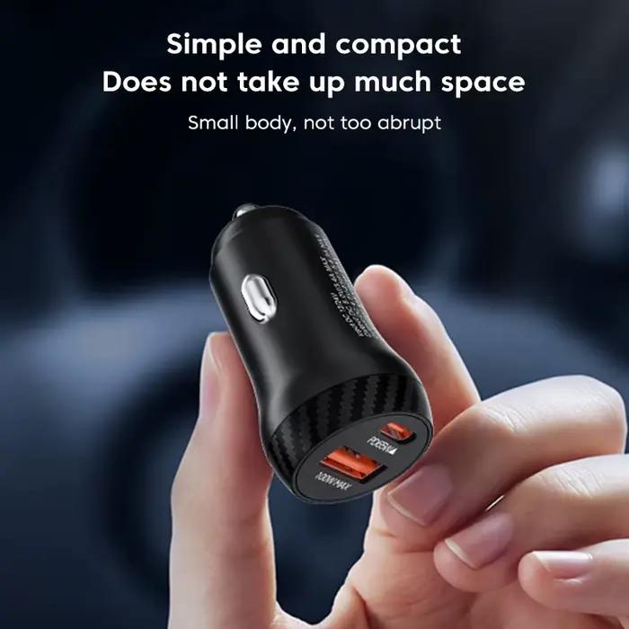 Chargeur de Voiture Olaf Compact Rapide USB C Compatible iPhone Huawei Samsung Xiaomi Tablette