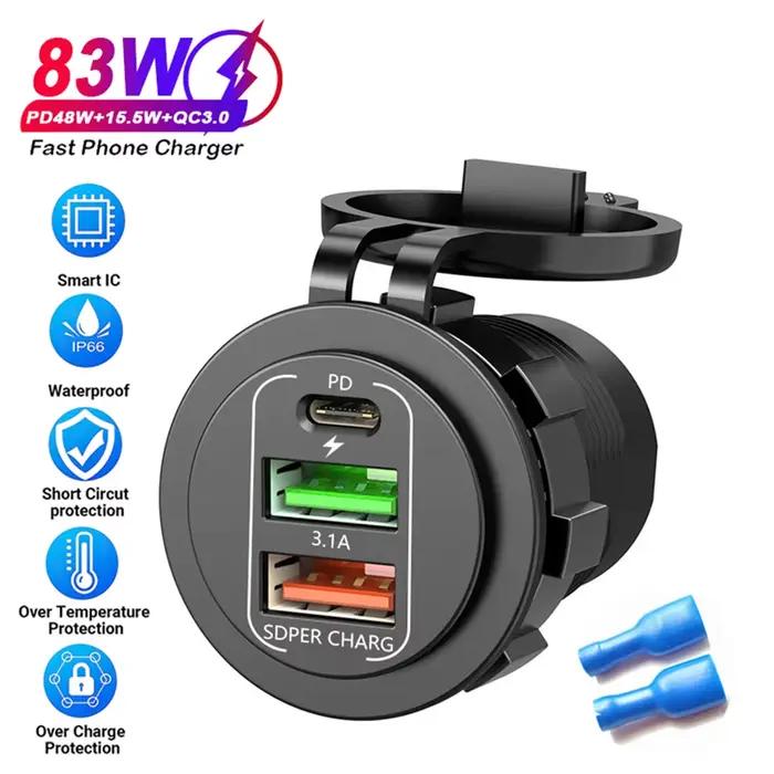 Prise de chargeur de téléphone 83W Max 45W PD + QC3.0