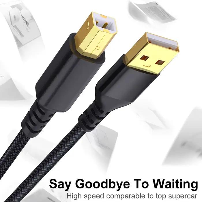 LAIHONEN USB B vers USB A câble d'imprimante USB 2.0 mâle