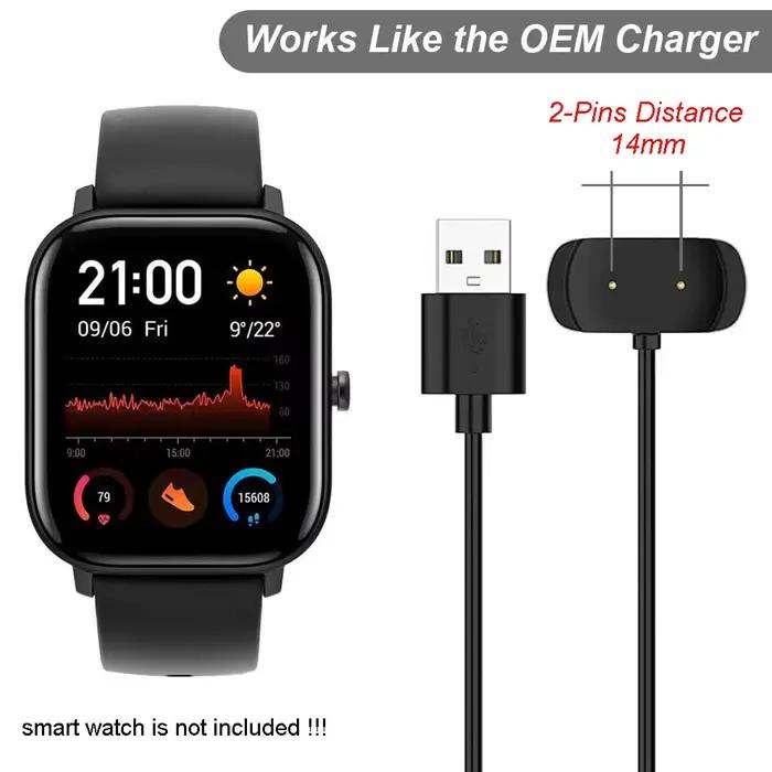 Chargeur pour Amazfit Bip 3/ Bip 3 Pro/ GTS 4 Mini/ Bip U Pro/GTS 2/ GTR 2/ GTS2