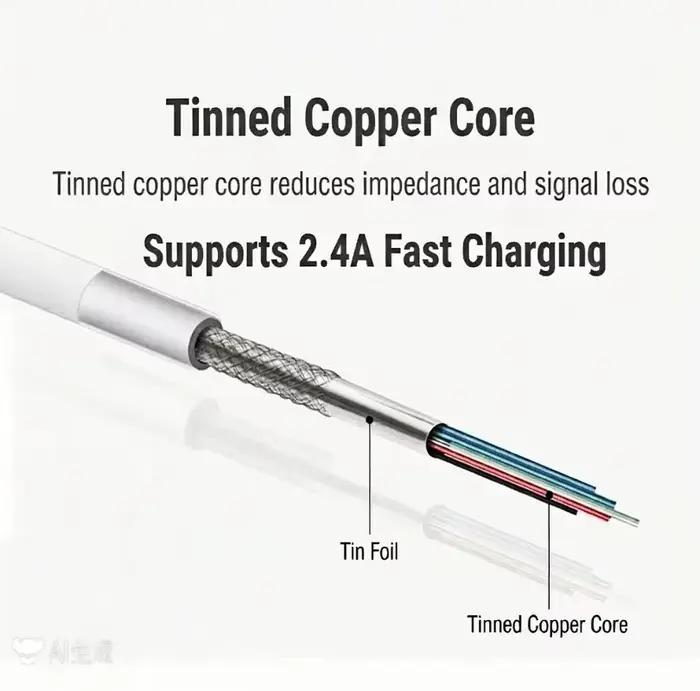 Câble de charge rapide USB A vers Lightning