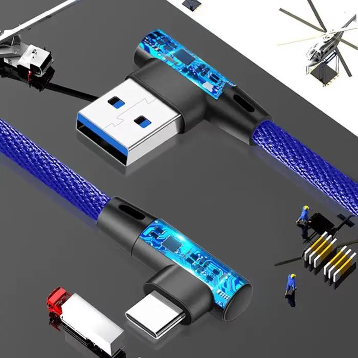 Câble USB type C 5a 90 degrés pour xiaomi 14 13 12 pro ultra poco X3 pro redmi k60 50 40 pro