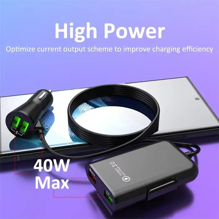 Chargeur de voiture USB 4 ports 40W QC3.0