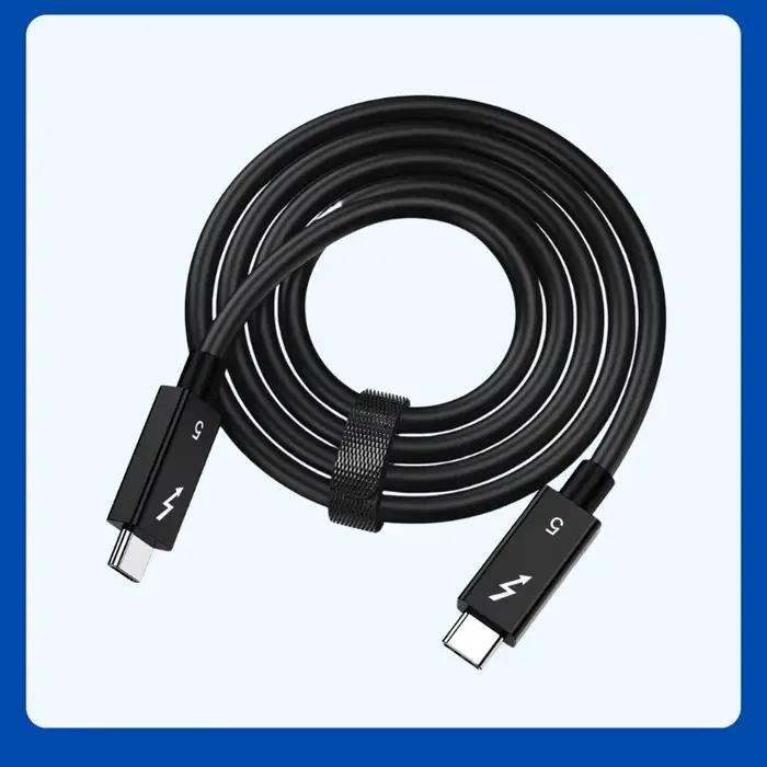 Câble de données complet Thunderbolt 5 0.5M 1M 2M PD 240w 16K 30Hz sortie vidéo 120Gbps USB C vers USB C