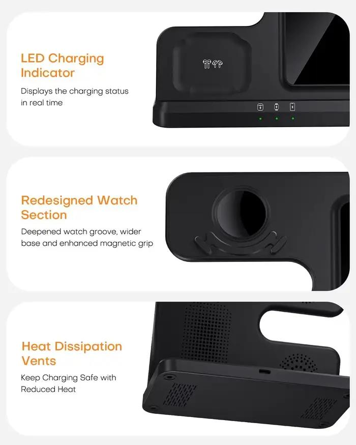 Station de charge sans fil 3-en-1 pour Samsung Galaxy, montre intelligente et écouteurs à offrir pour homme et femme occasions spéciales