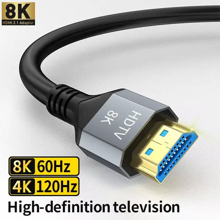 Câble HDMI 8K/60Hz 4K/120Hz 48Gbps Blanc pour TV HDR10 et Console PS5 Occasions Spéciales Gaming Cinéma