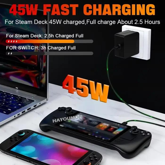 Chargeur rapide pour Steam Deck 45W