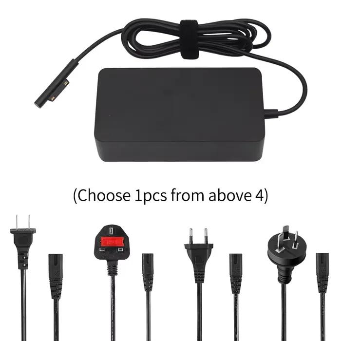 1pc 15V 4A 65W chargeur pour Microsoft surface book pro3 pro4 pro 5 pro 6 pro7 adaptateur secteur Port USB 5V 1A